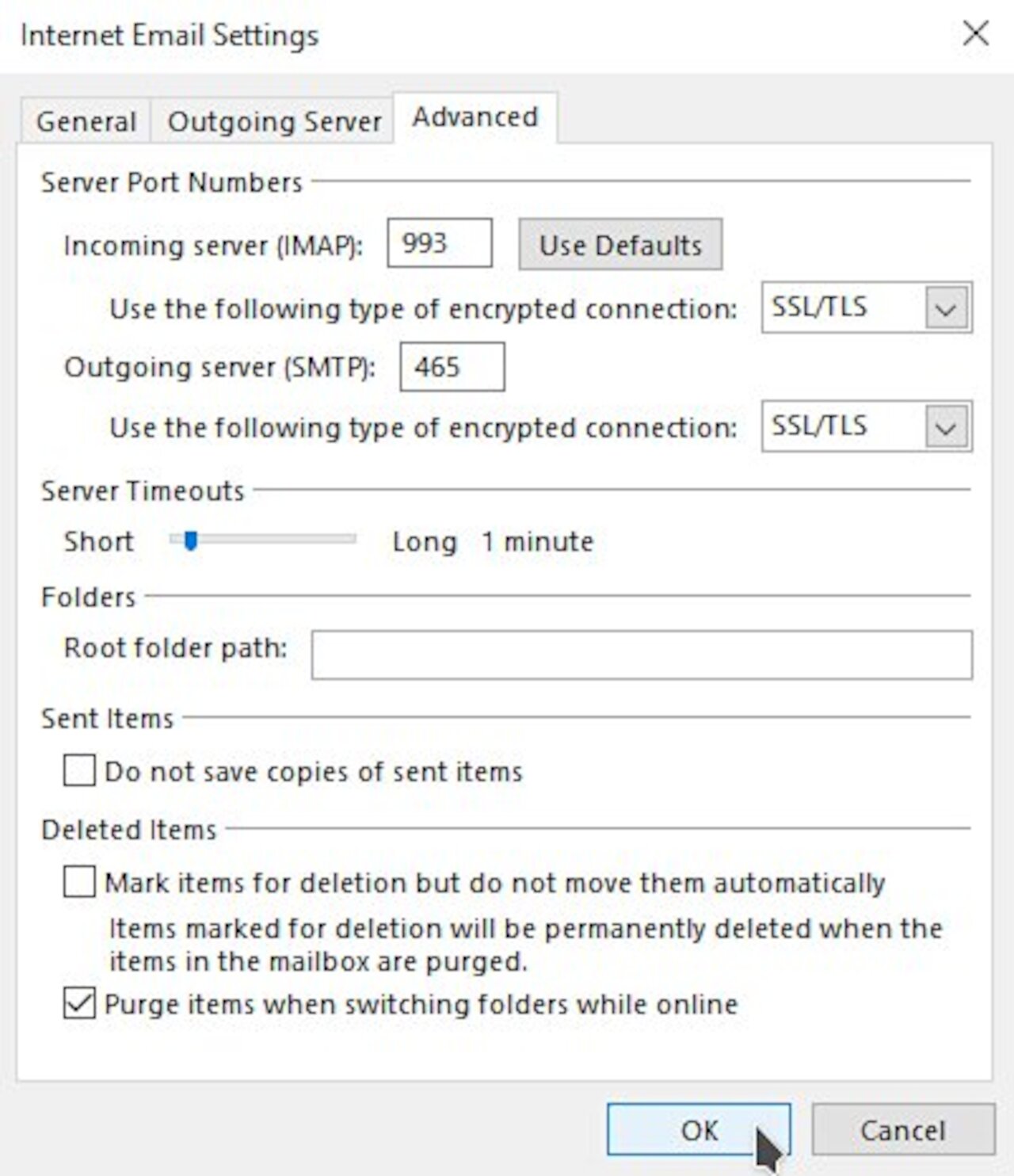 Outlook: Manuelle Konfiguration mit Benutzername und Passwort Image 10
