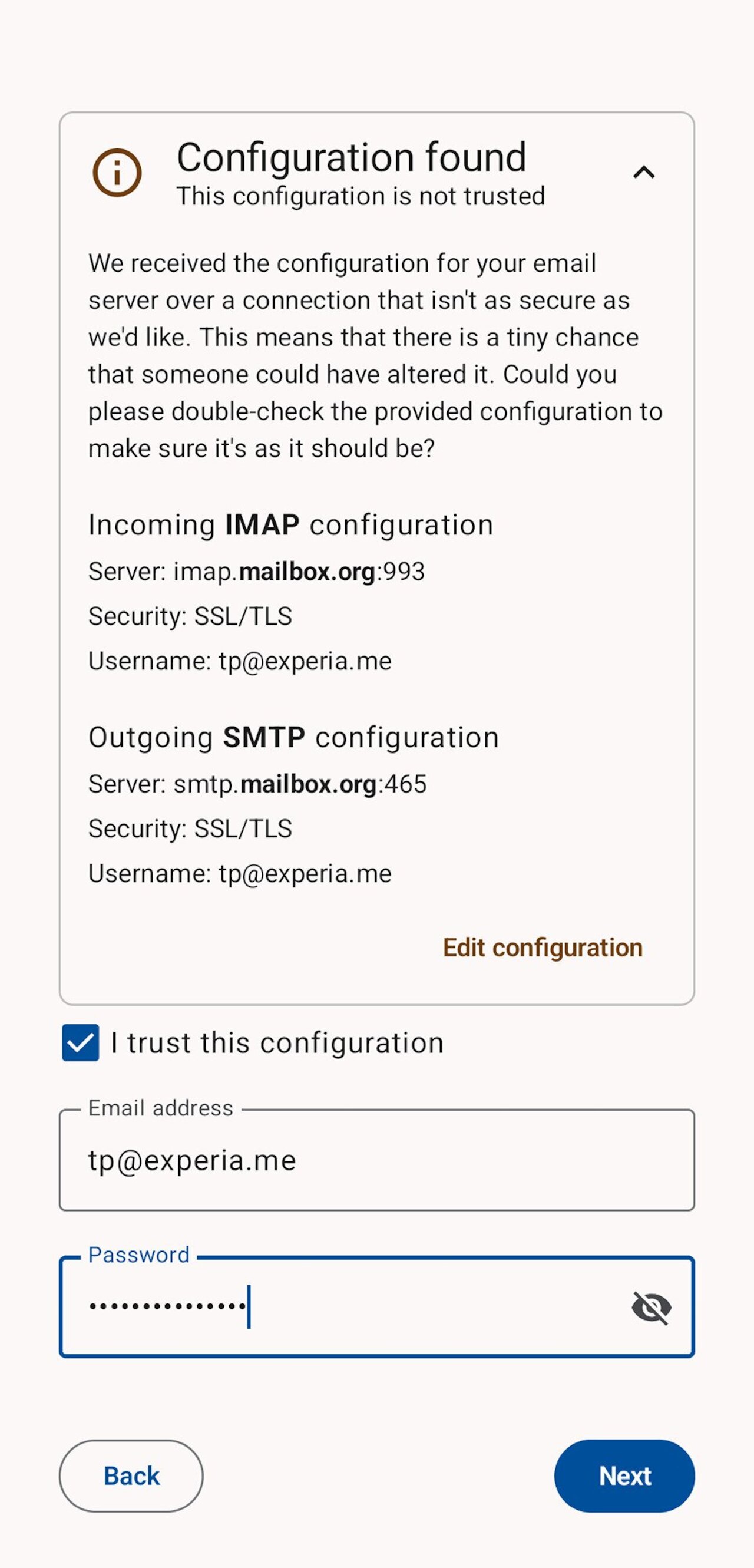 E-Mail: Einrichtung der Thunderbird App für Android Image 3