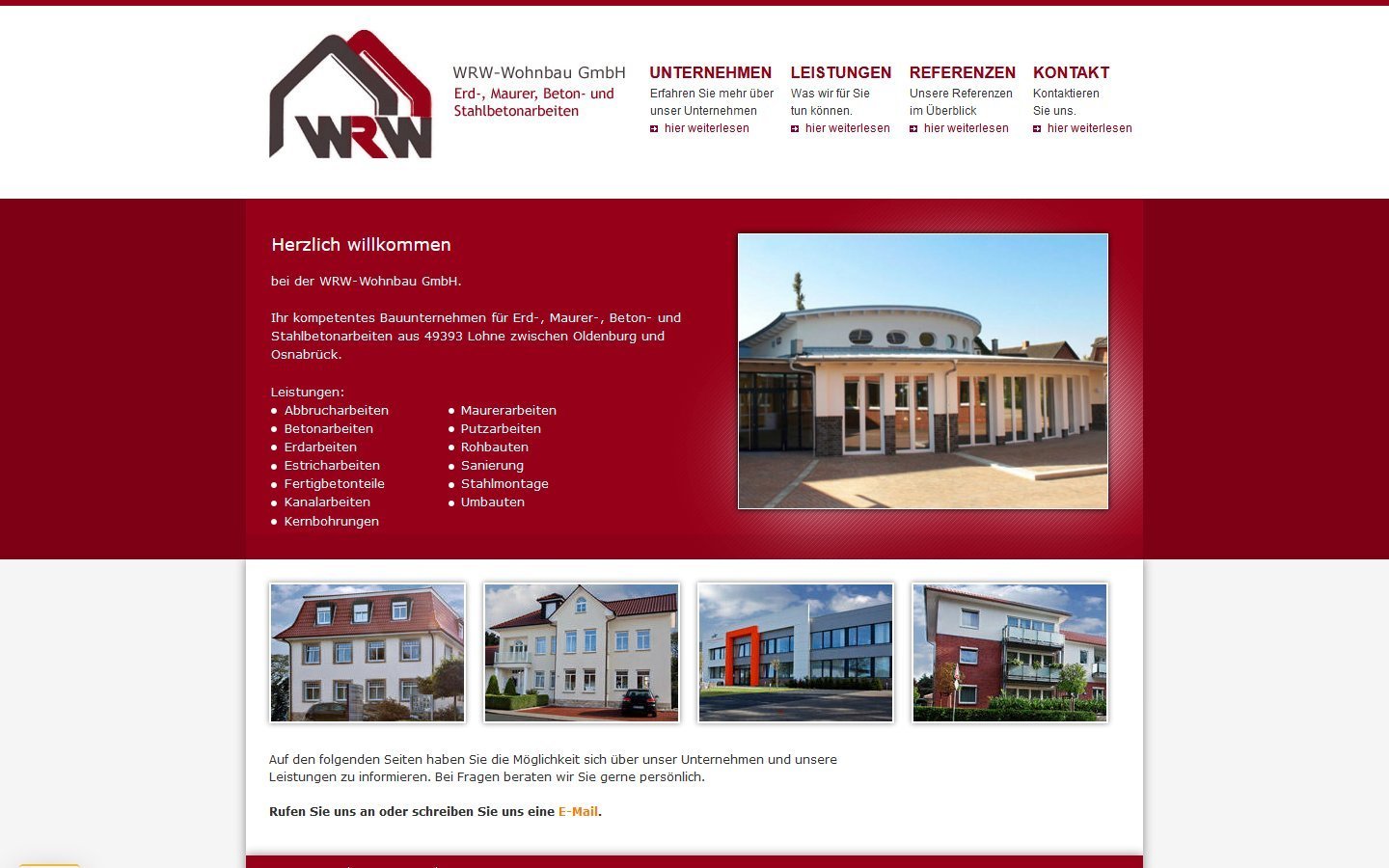 Desktop Screenshot der Website von: WRW Wohnbau GmbH