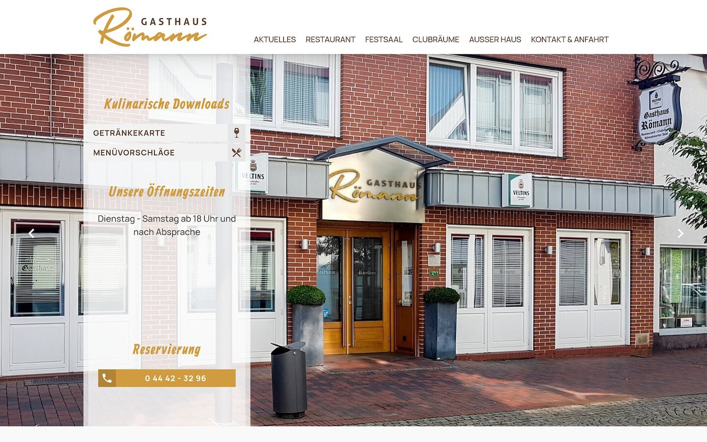 Desktop Screenshot der Website von: Gasthaus Römann