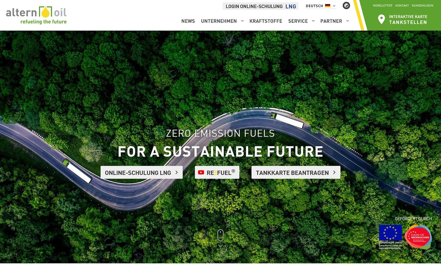 Desktop Screenshot der Website von: Alternoil GmbH