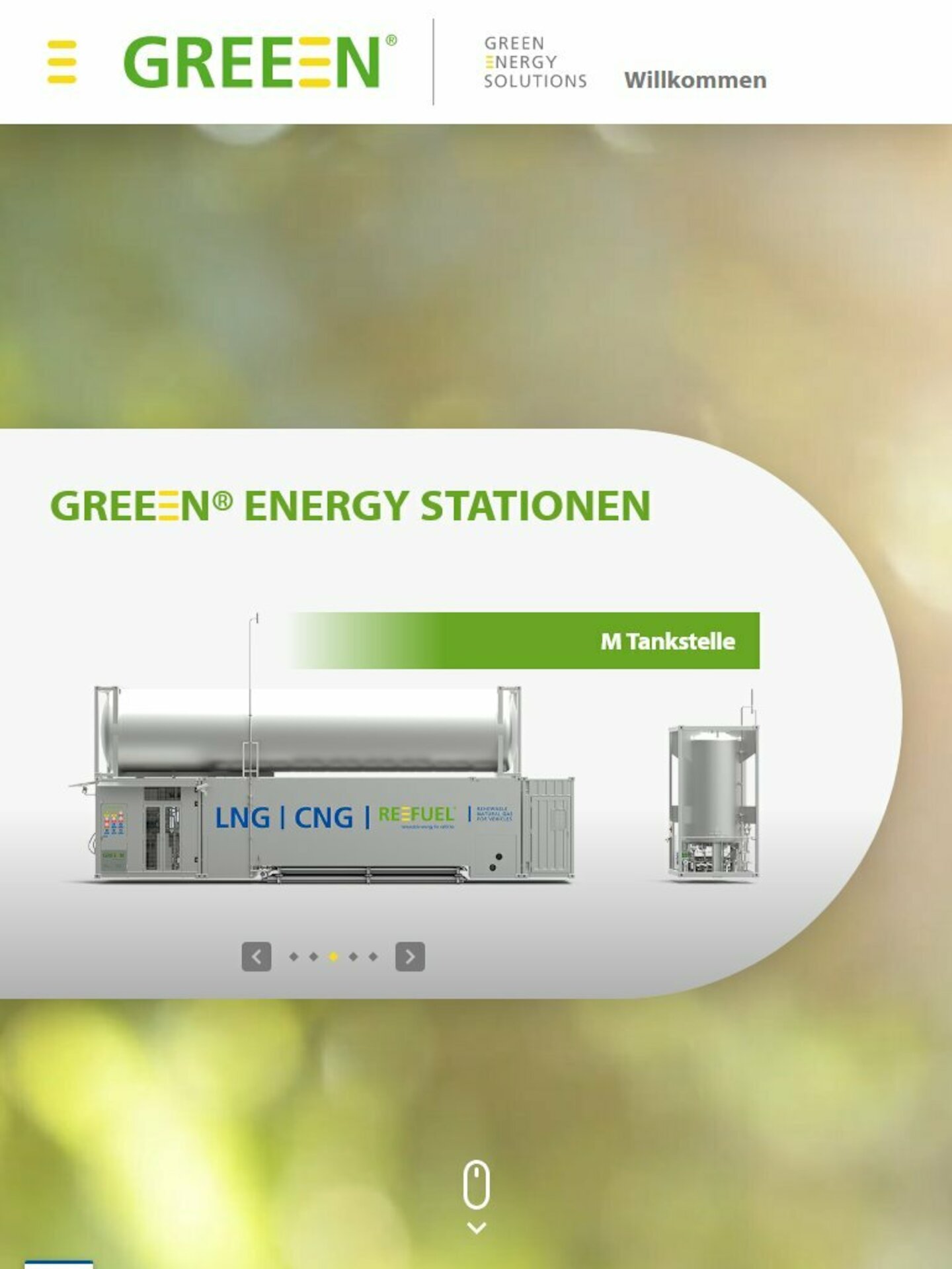 Tablet Screenshot der Website von: GREEEN Energy Solutions GmbH