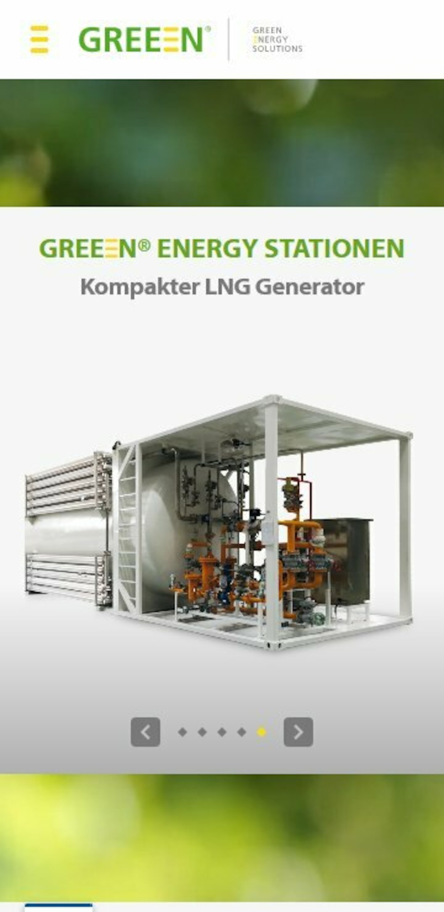 Smartphone Screenshot der Website von: GREEEN Energy Solutions GmbH