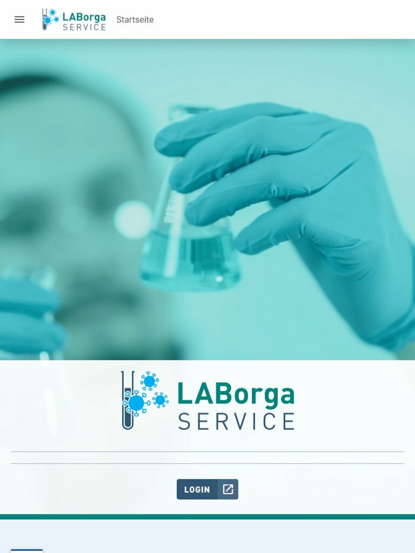 Tablet Screenshot der Website von: LABorga GmbH