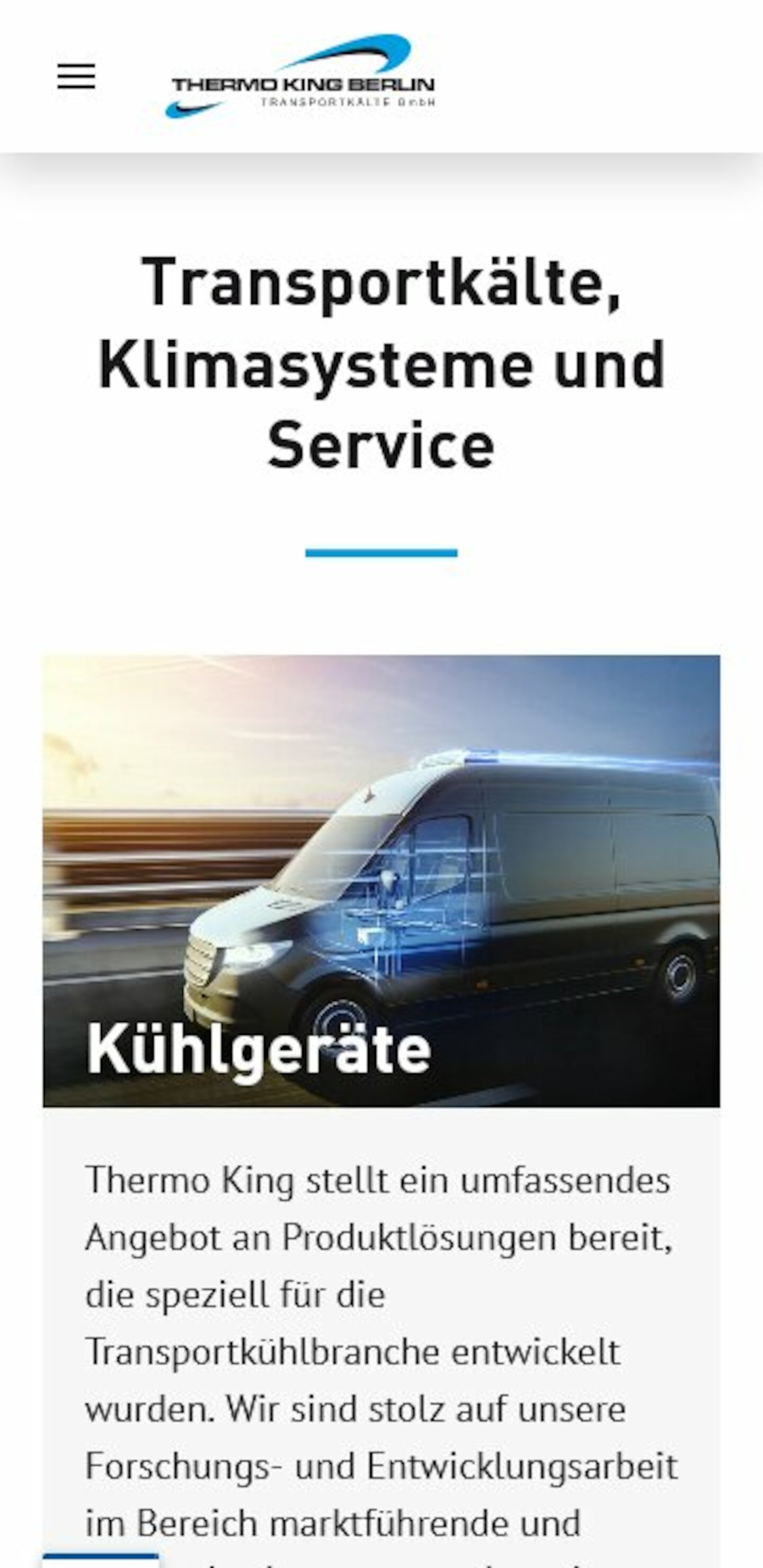 Smartphone Screenshot der Website von: Thermoking Berlin