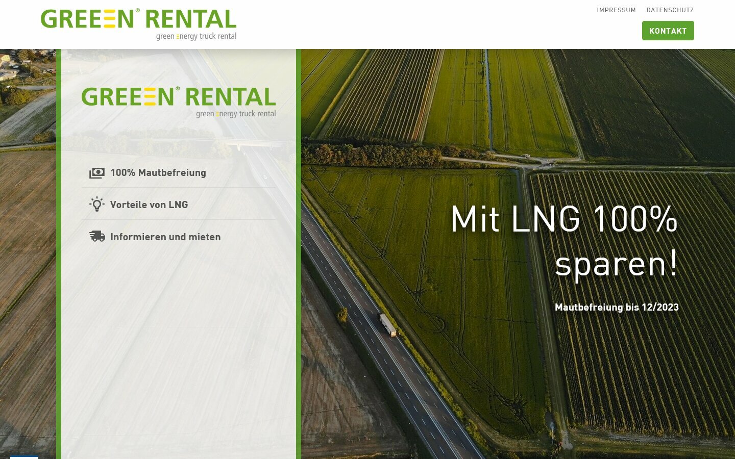 Desktop Screenshot der Website von: Greeen Rental GmbH
