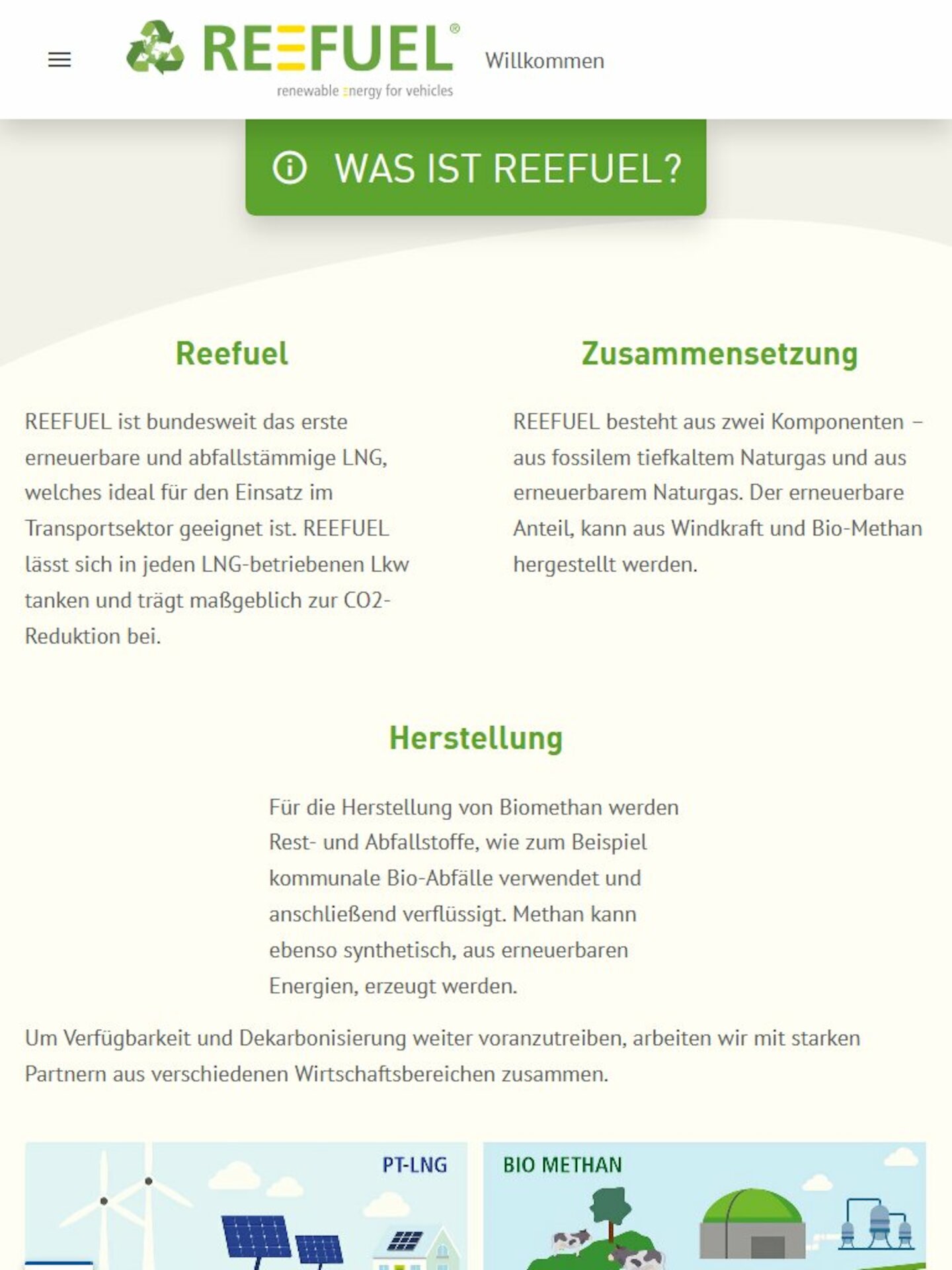 Tablet Screenshot der Website von: REEFUEL