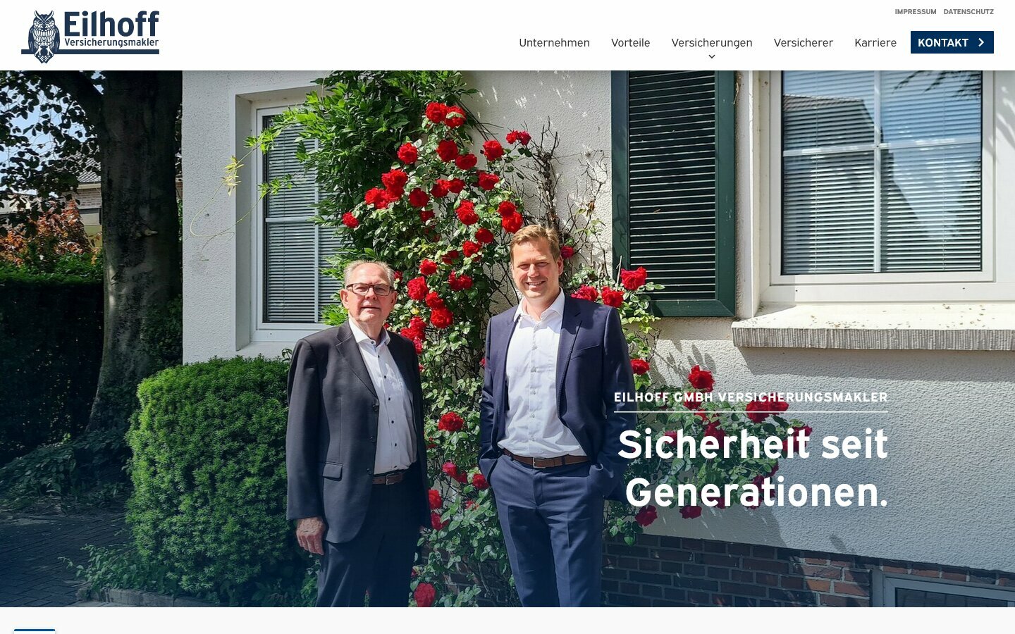 Desktop Screenshot der Website von: Eilhoff GmbH Versicherungsmakler