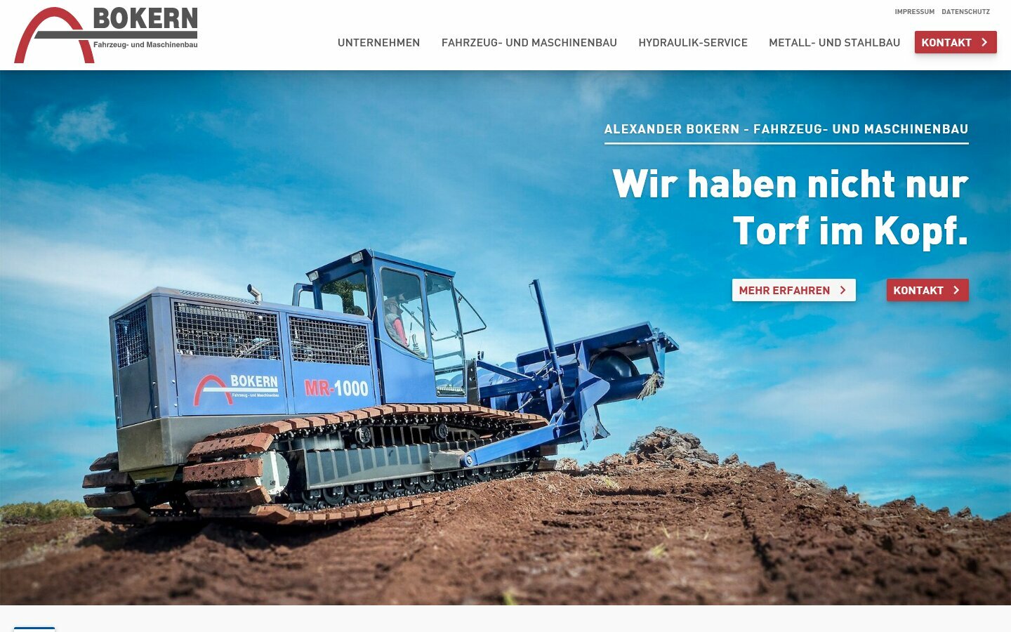 Desktop Screenshot der Website von: Bokern - Fahrzeug- und Maschinenbau