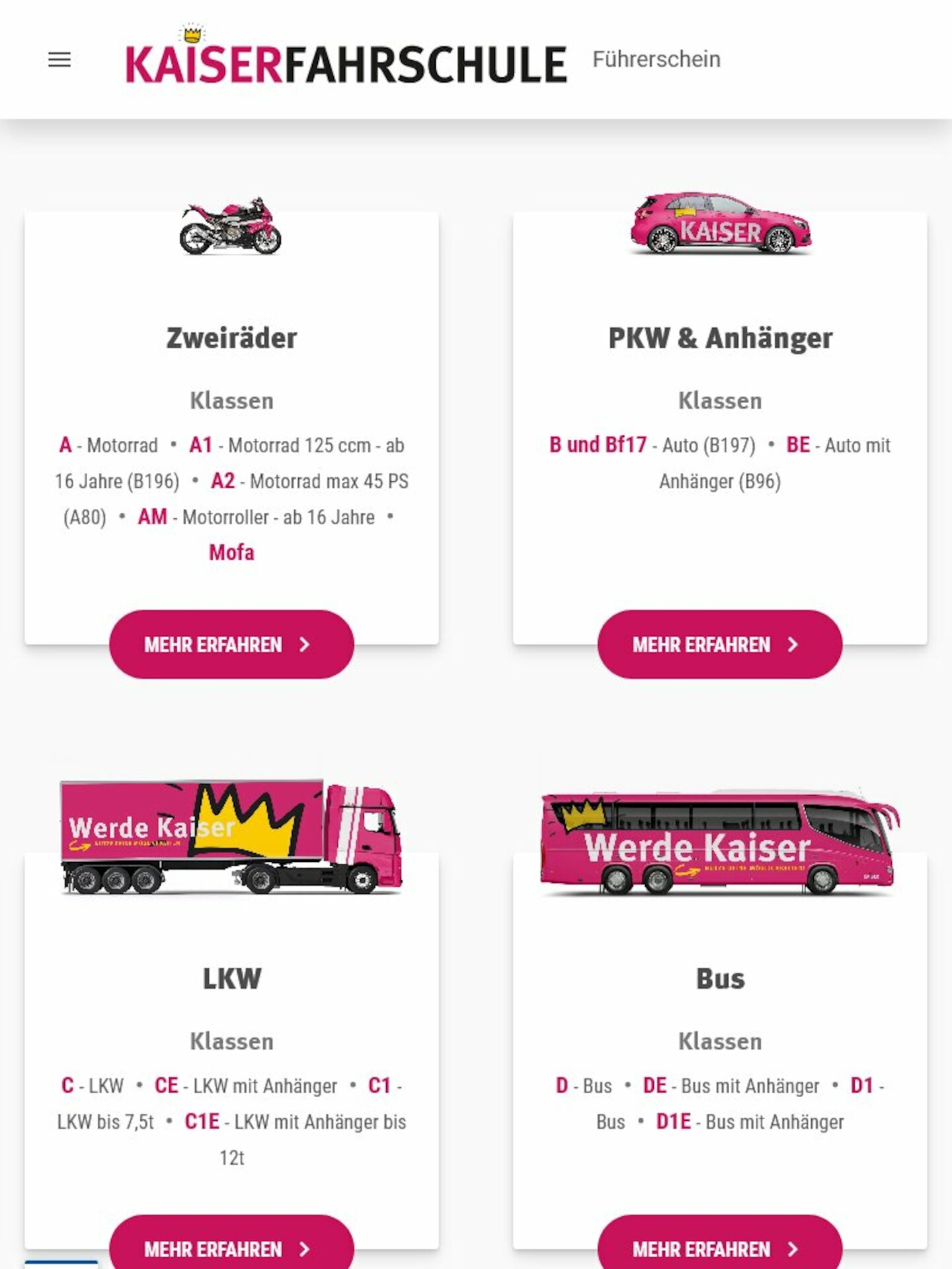 Tablet Screenshot der Website von: Kaiser Lohne
