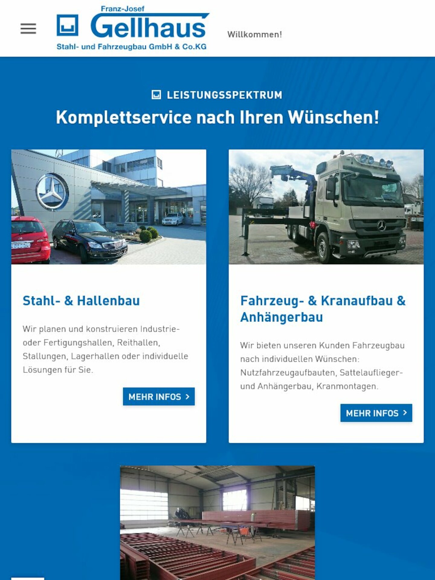 Tablet Screenshot der Website von: Gellhaus