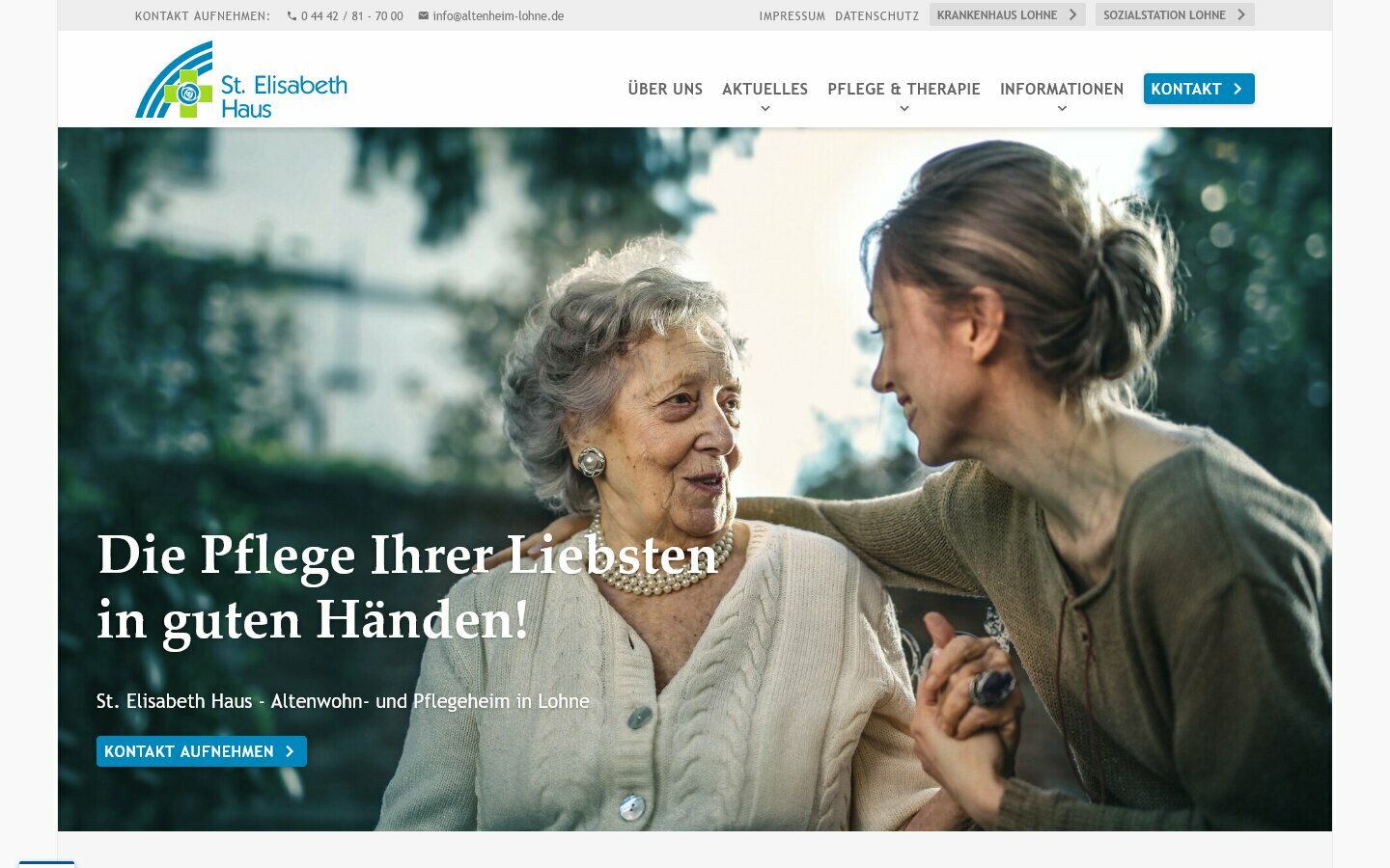 Desktop Screenshot der Website von: St. Elisabeth Haus