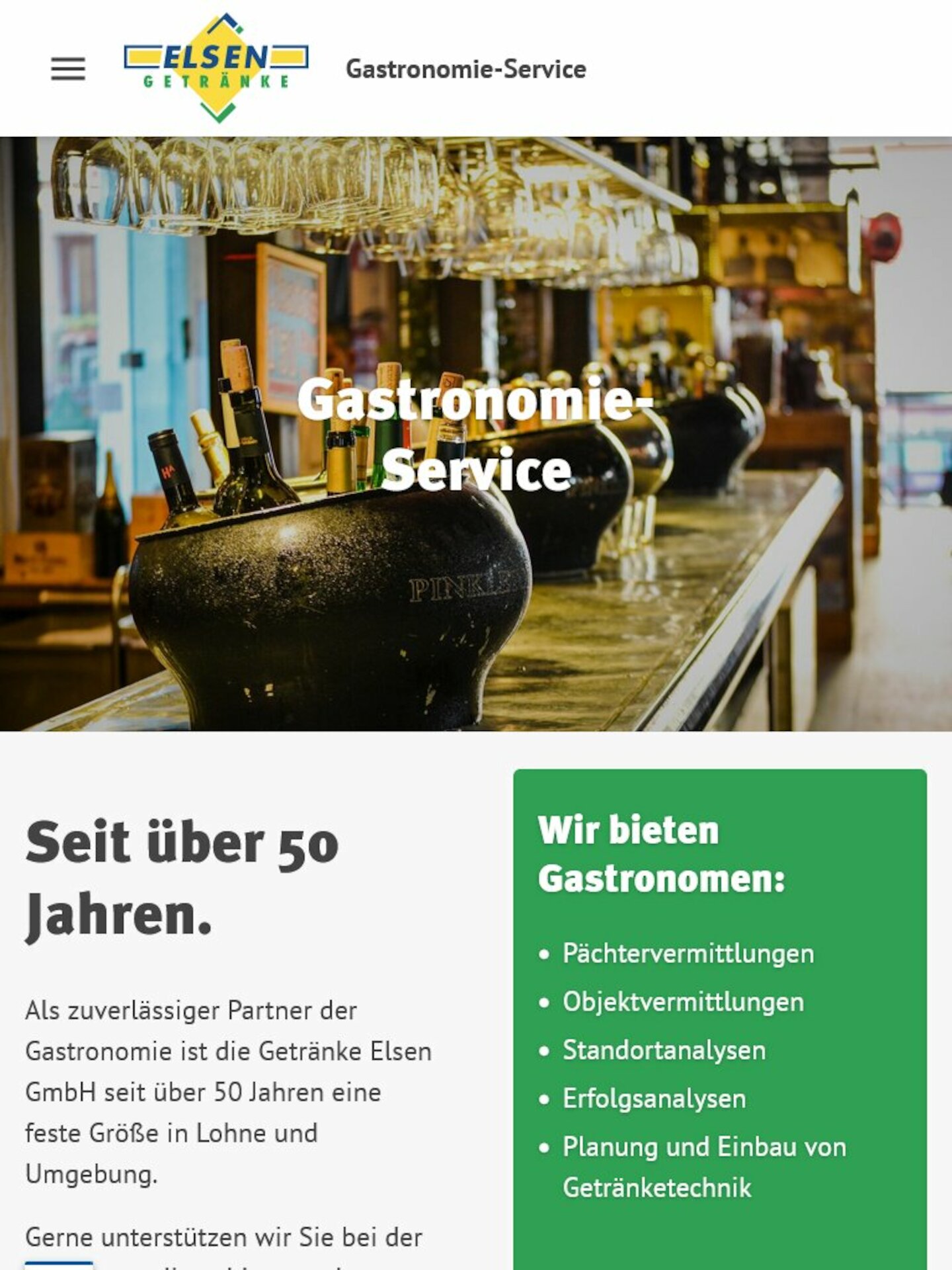 Tablet Screenshot der Website von: Getränke Elsen GmbH