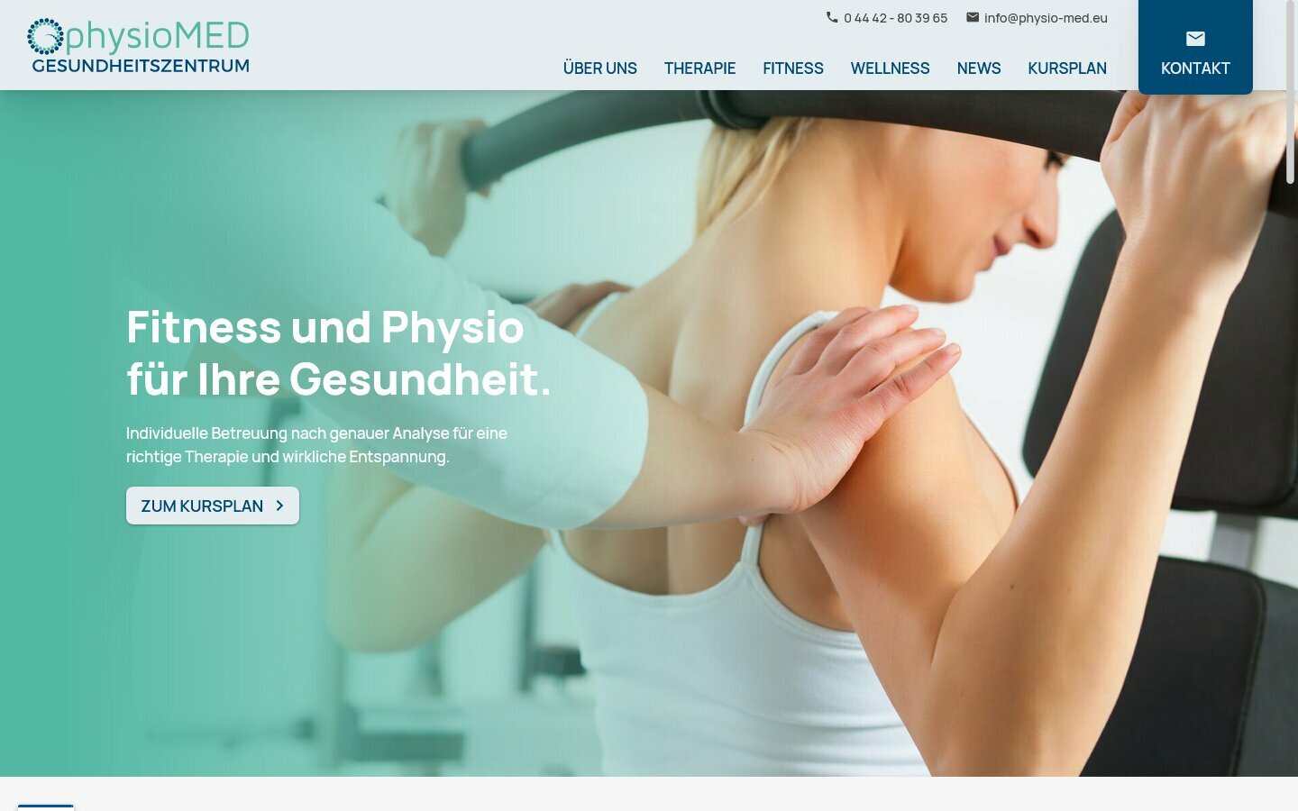 Desktop Screenshot der Website von: physioMED Gesundheitszentrum