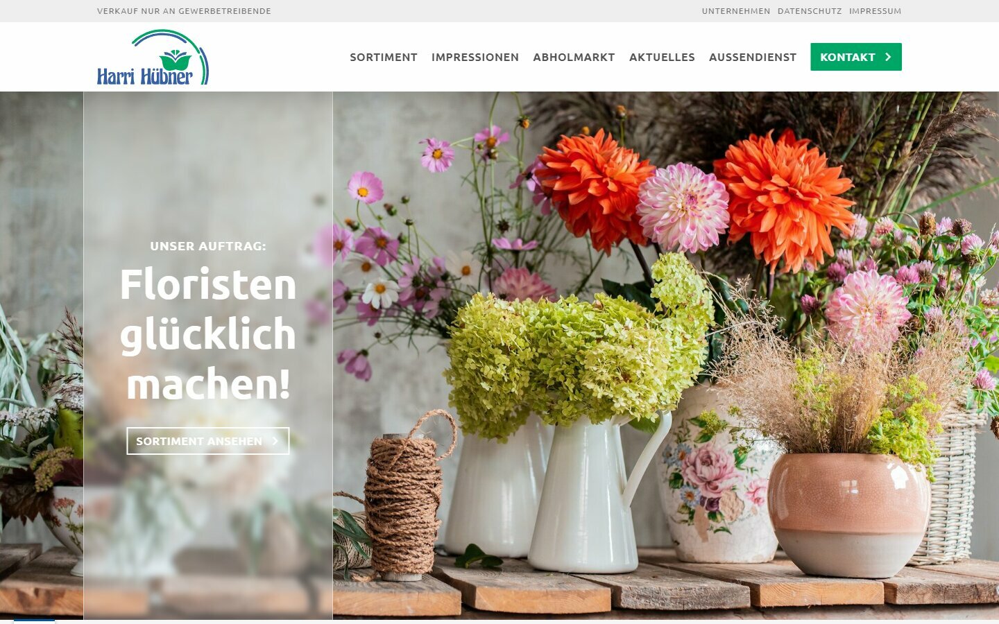 Desktop Screenshot der Website von: Harri Hübner GmbH