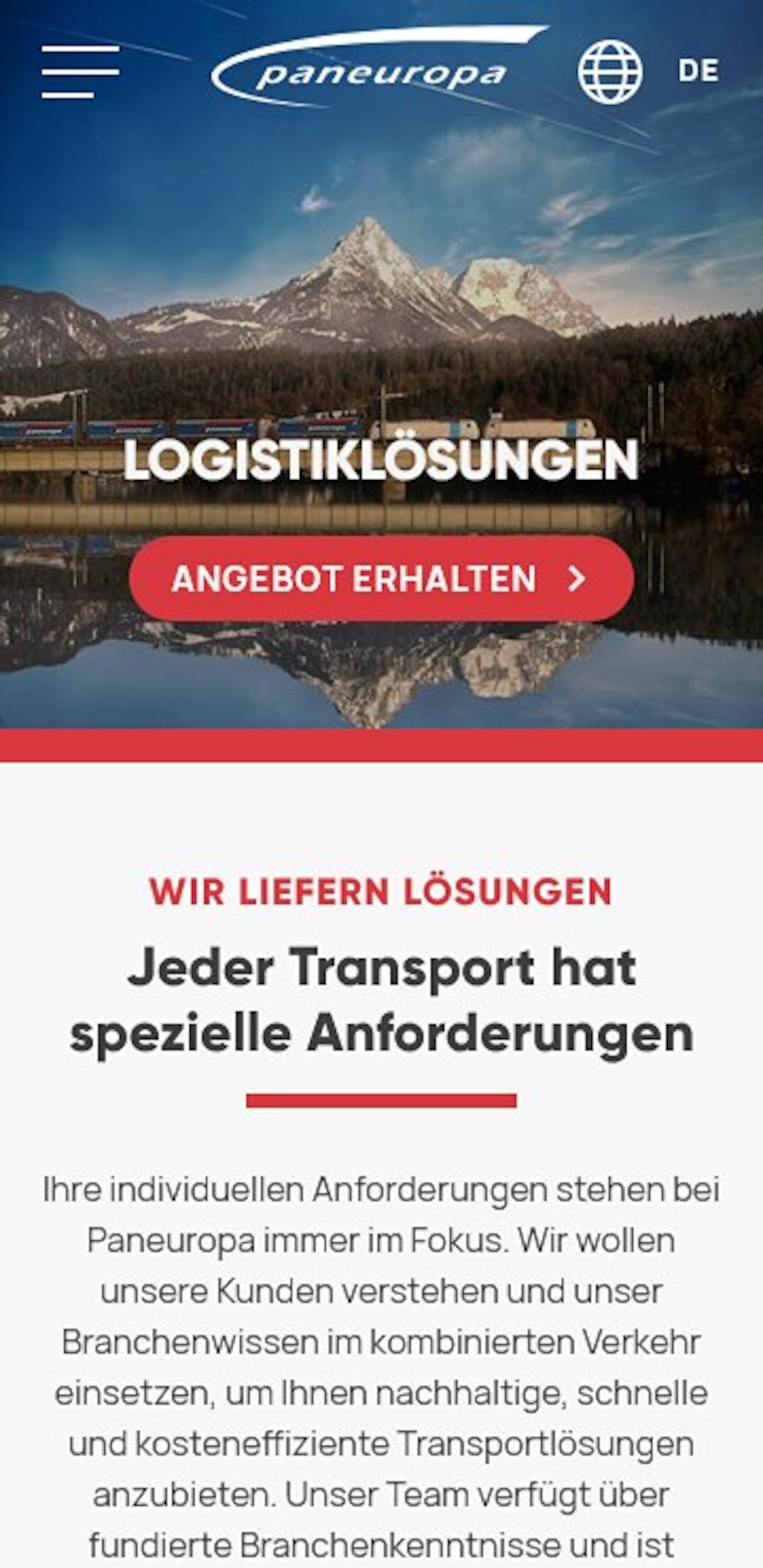 Smartphone Screenshot der Website von: Paneuropa