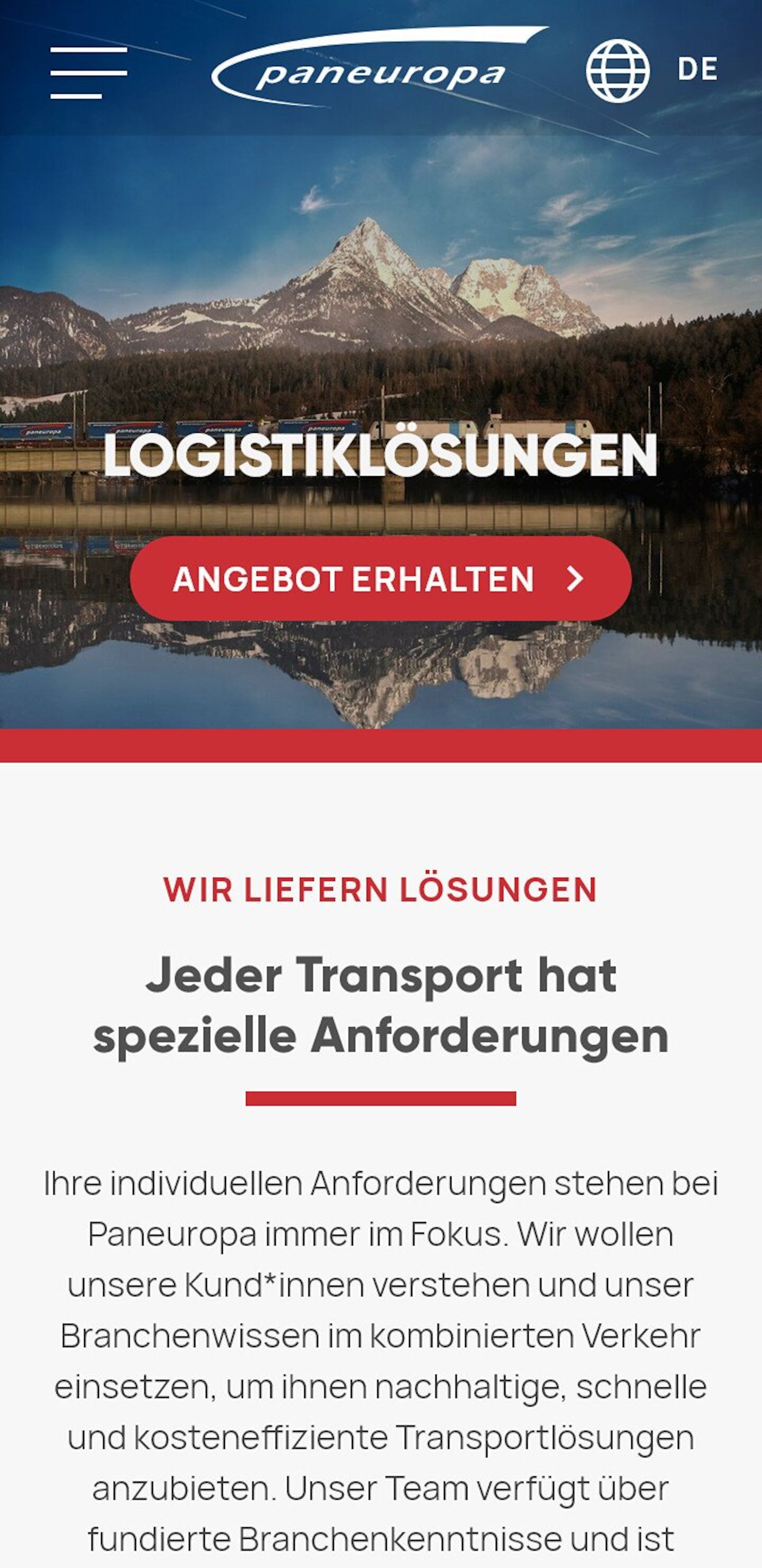 Smartphone Screenshot der Website von: Paneuropa