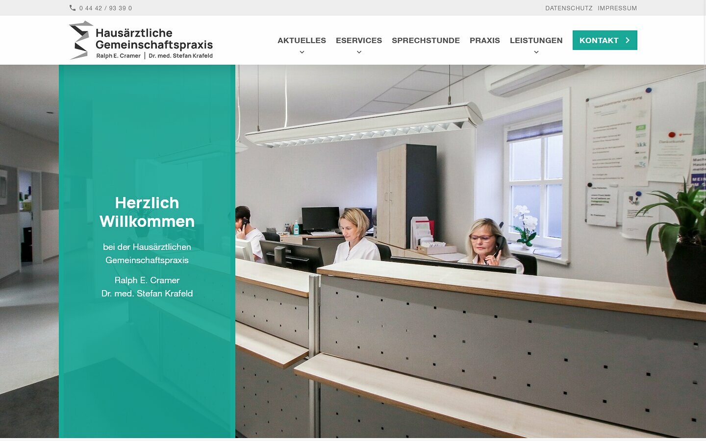 Desktop Screenshot der Website von: Hausarztpraxis Cramer / Dr. Krafeld