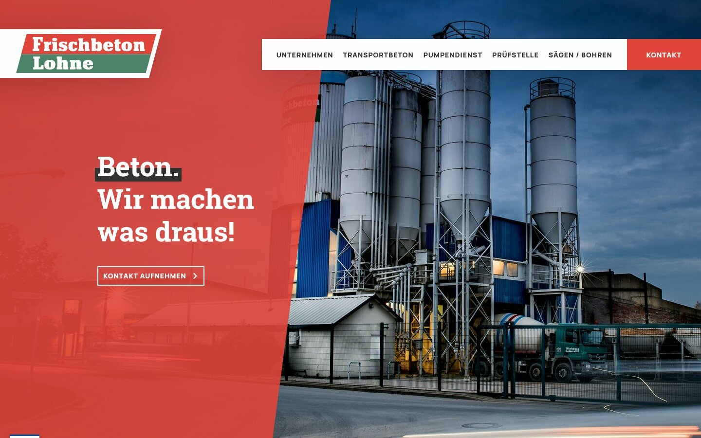 Desktop Screenshot der Website von: Frischbeton Lohne