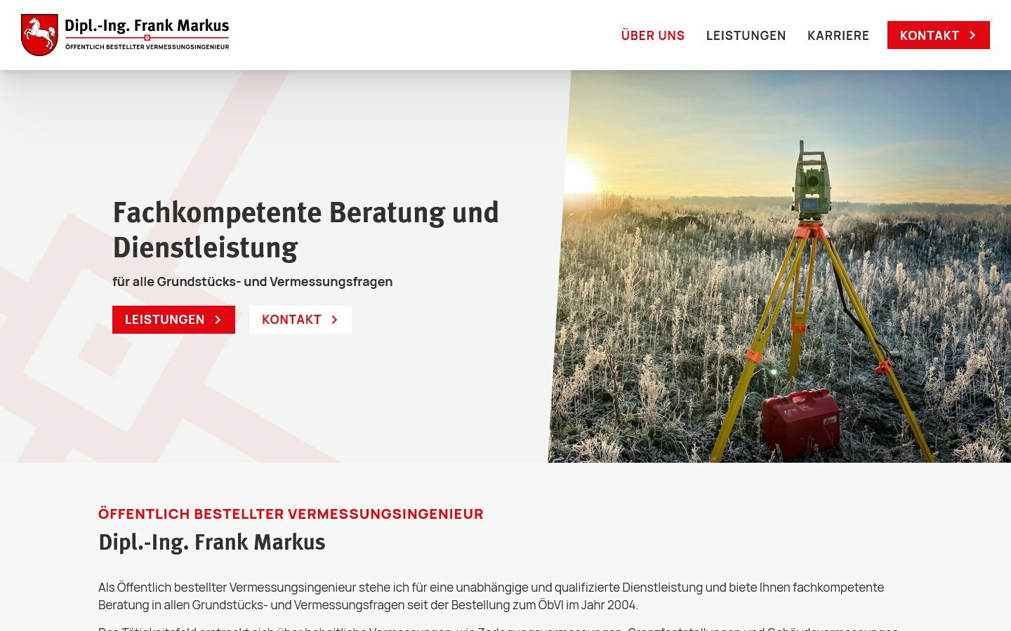 Desktop Screenshot der Website von: Vermessung Markus