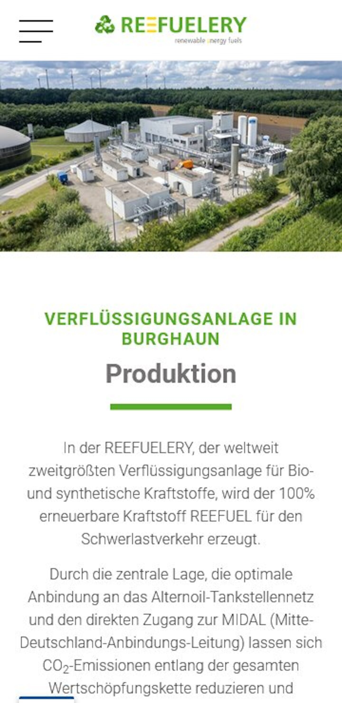 Smartphone Screenshot der Website von: REEFUELERY