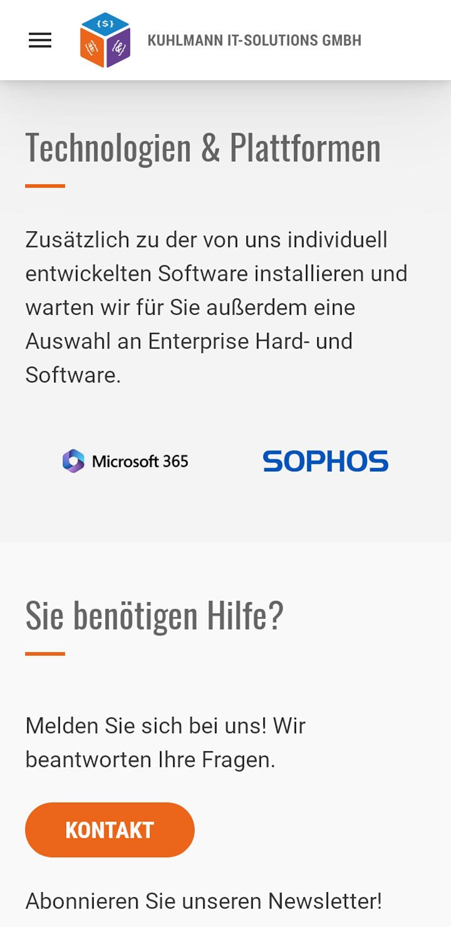 Smartphone Screenshot der Website von: Kuhlmann IT-Solutions GmbH