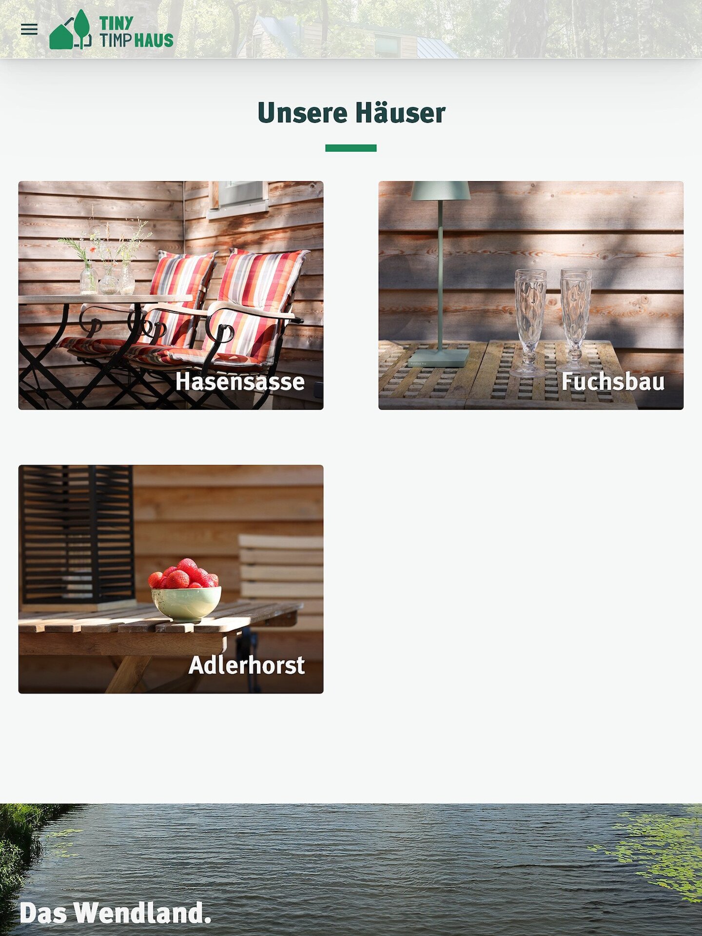 Tablet Screenshot der Website von: Tiny Timphaus