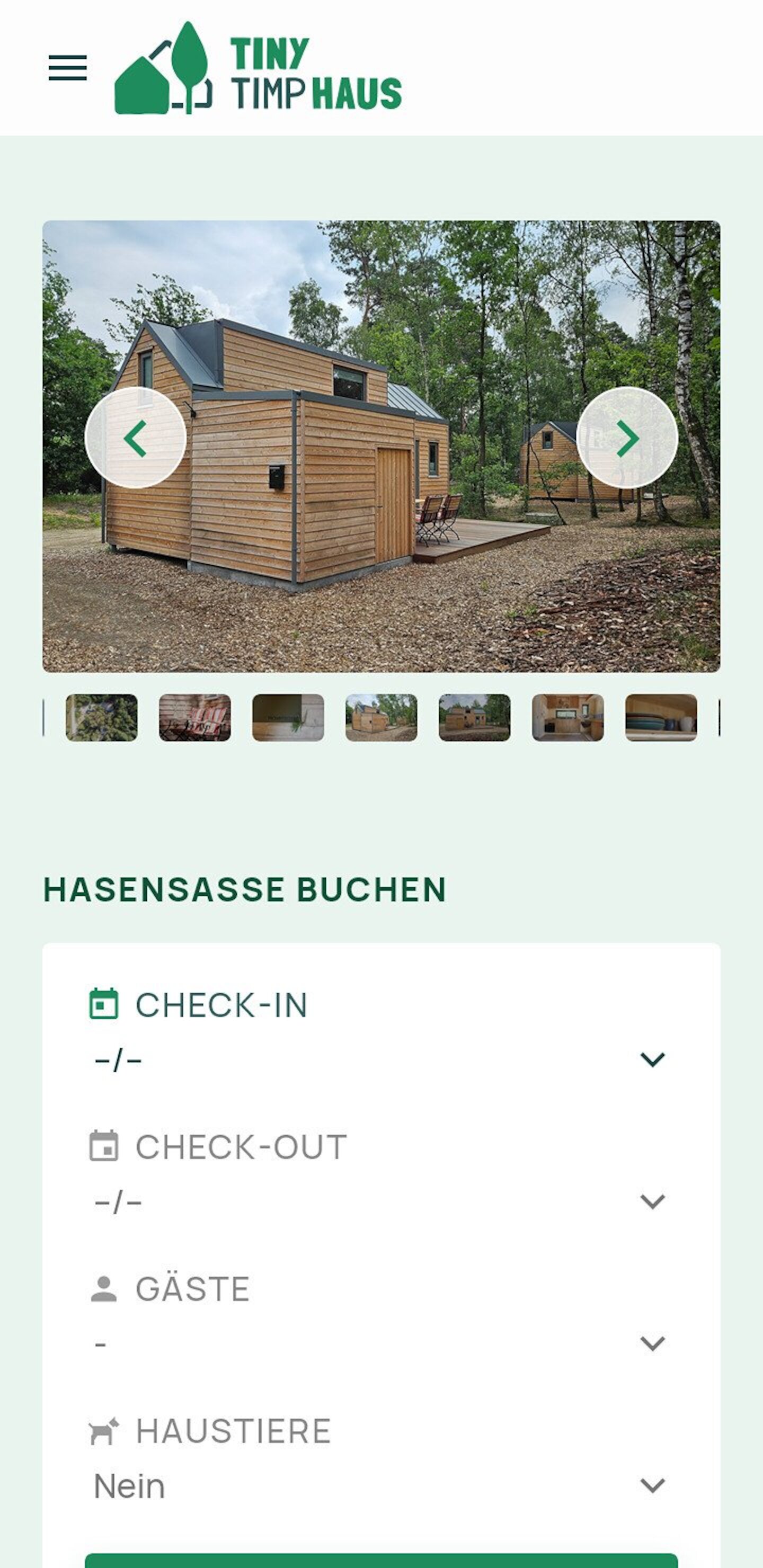 Smartphone Screenshot der Website von: Tiny Timphaus