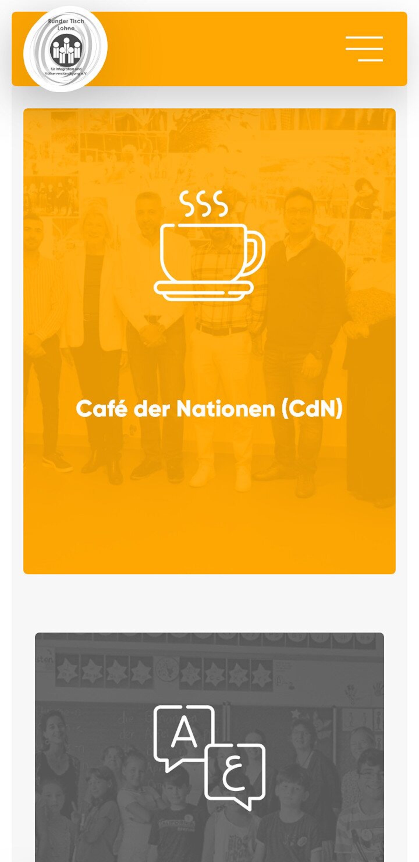 Smartphone Screenshot der Website von: Runder Tisch Lohne e.V.