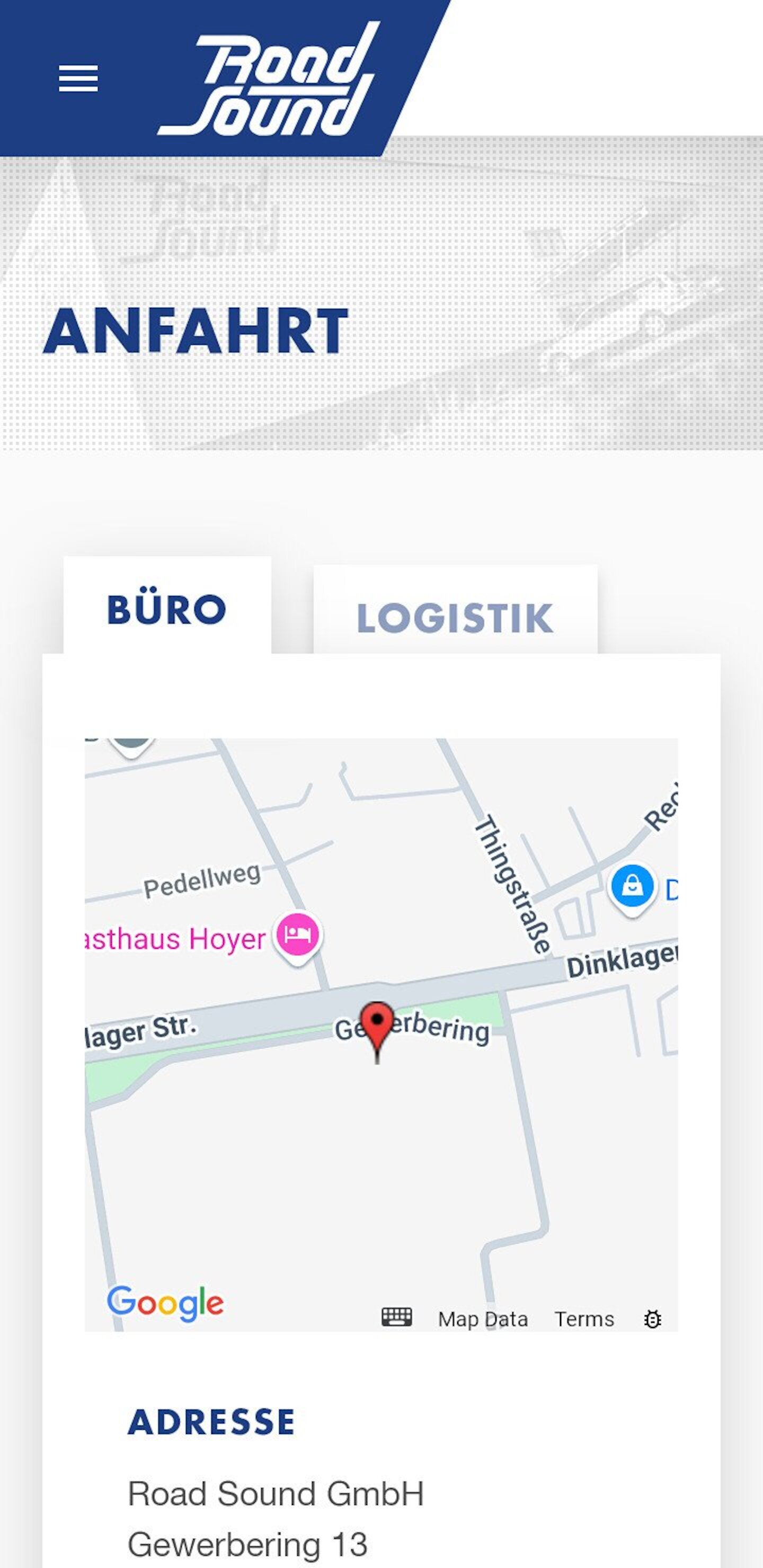 Smartphone Screenshot der Website von: Road Sound