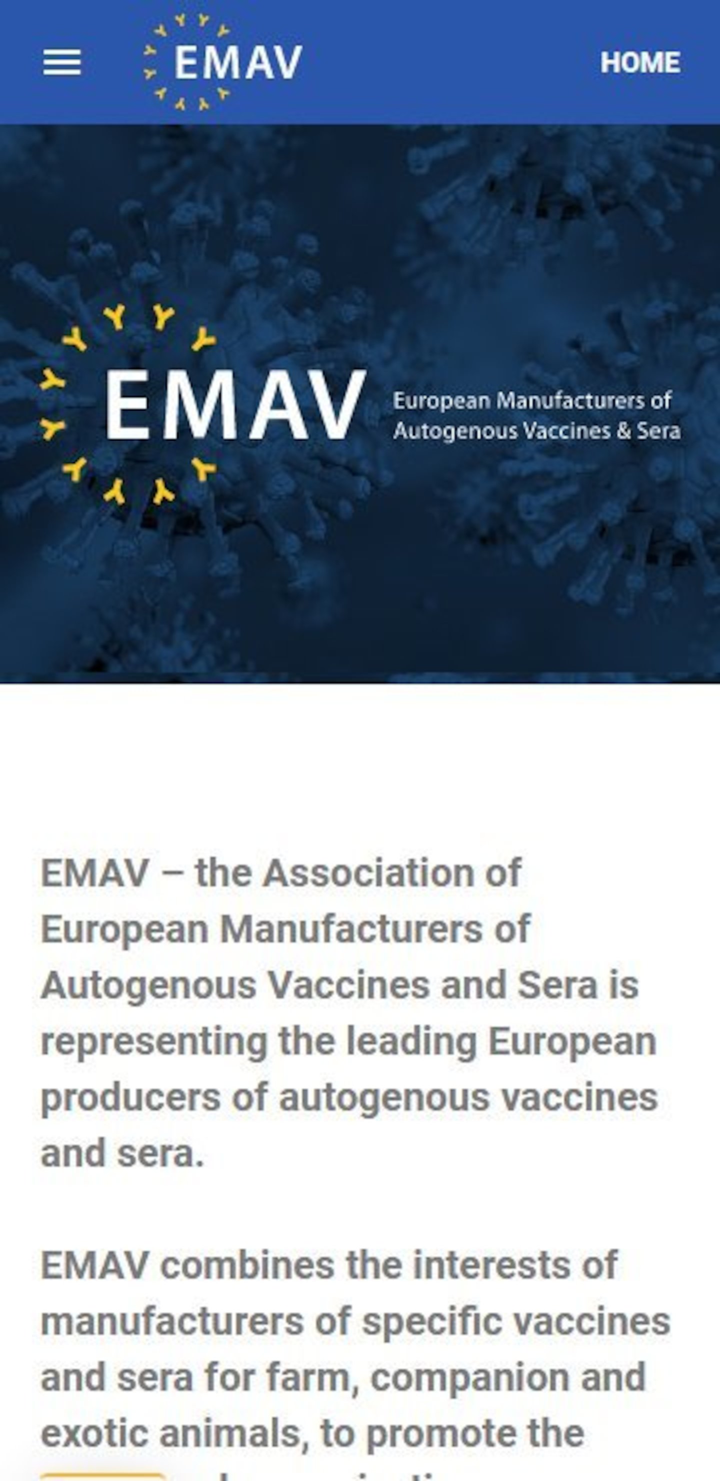 Smartphone Screenshot der Website von: EMAV e.V.