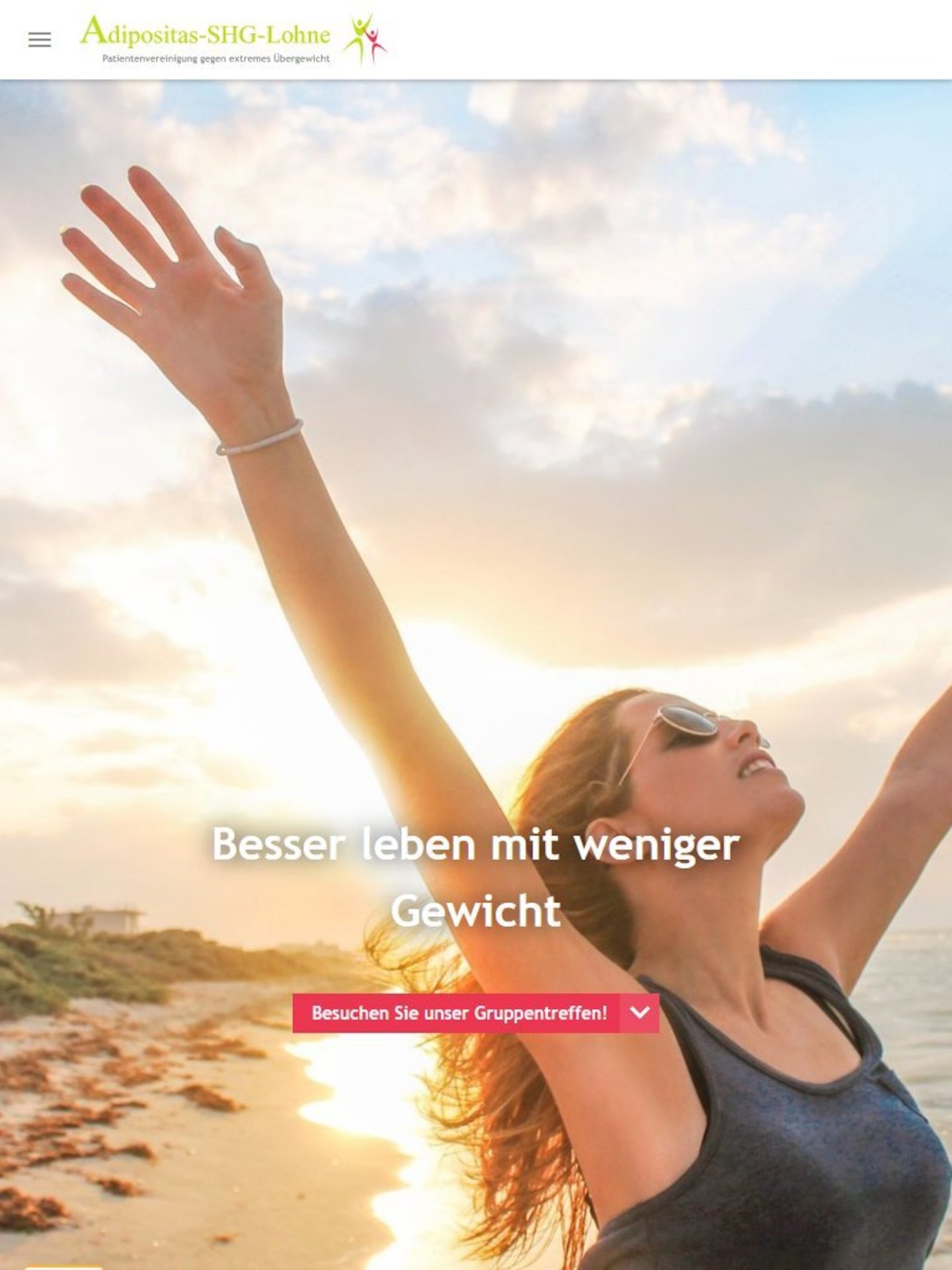 Tablet Screenshot der Website von: Adipositas Selbsthilfegruppe Lohne