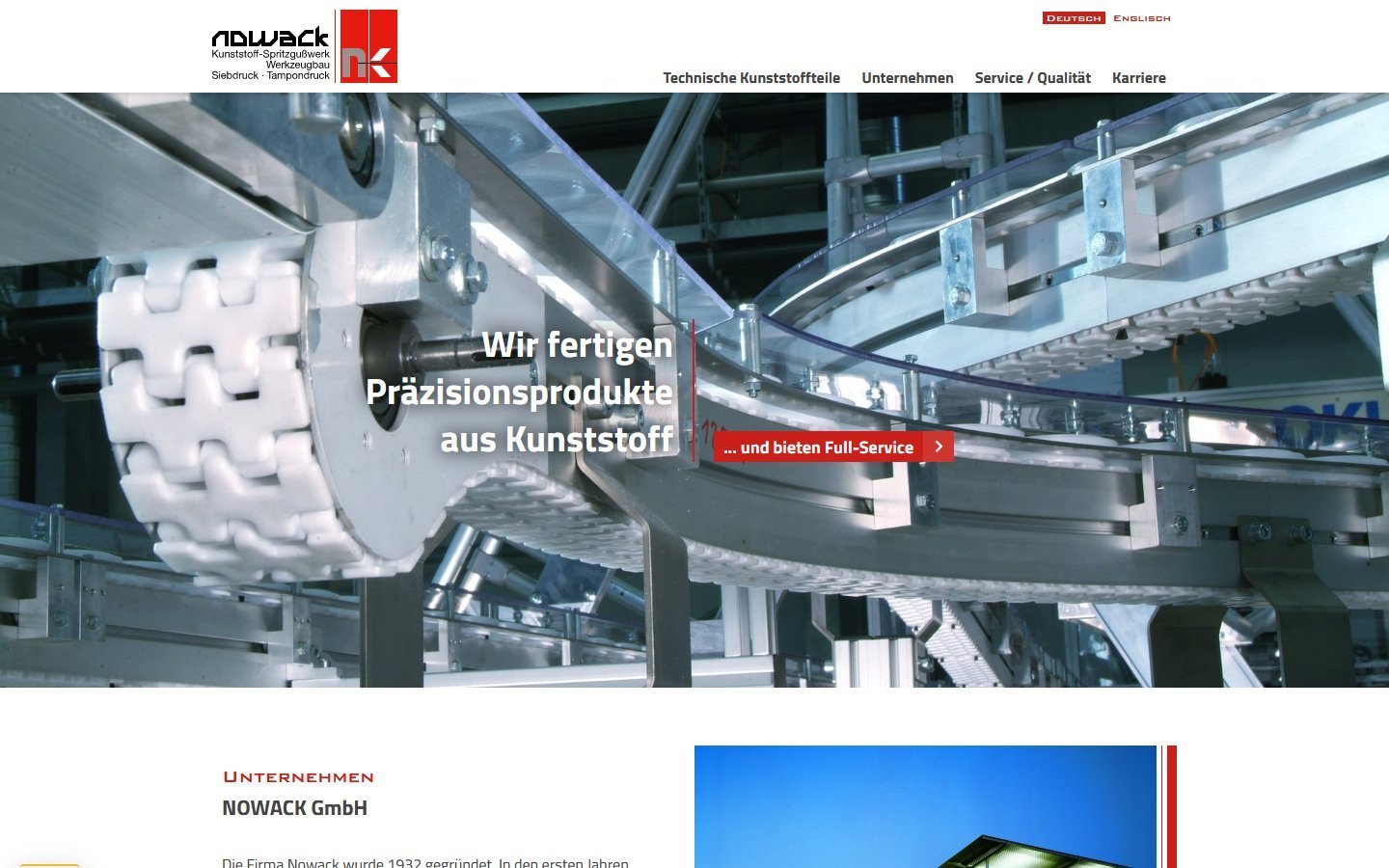 Desktop Screenshot der Website von: Nowack GmbH