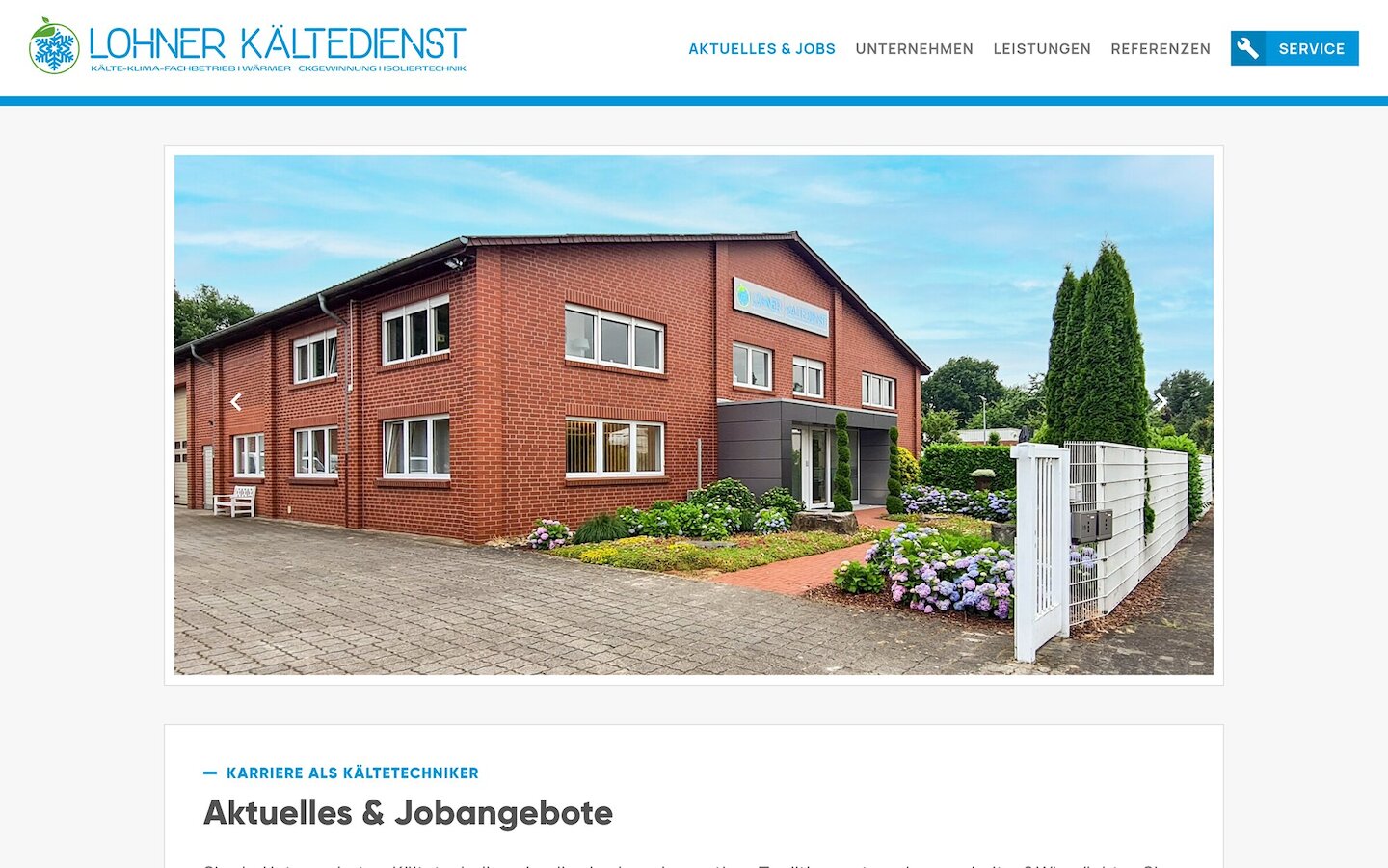 Desktop Screenshot der Website von: Lohner Kältedienst