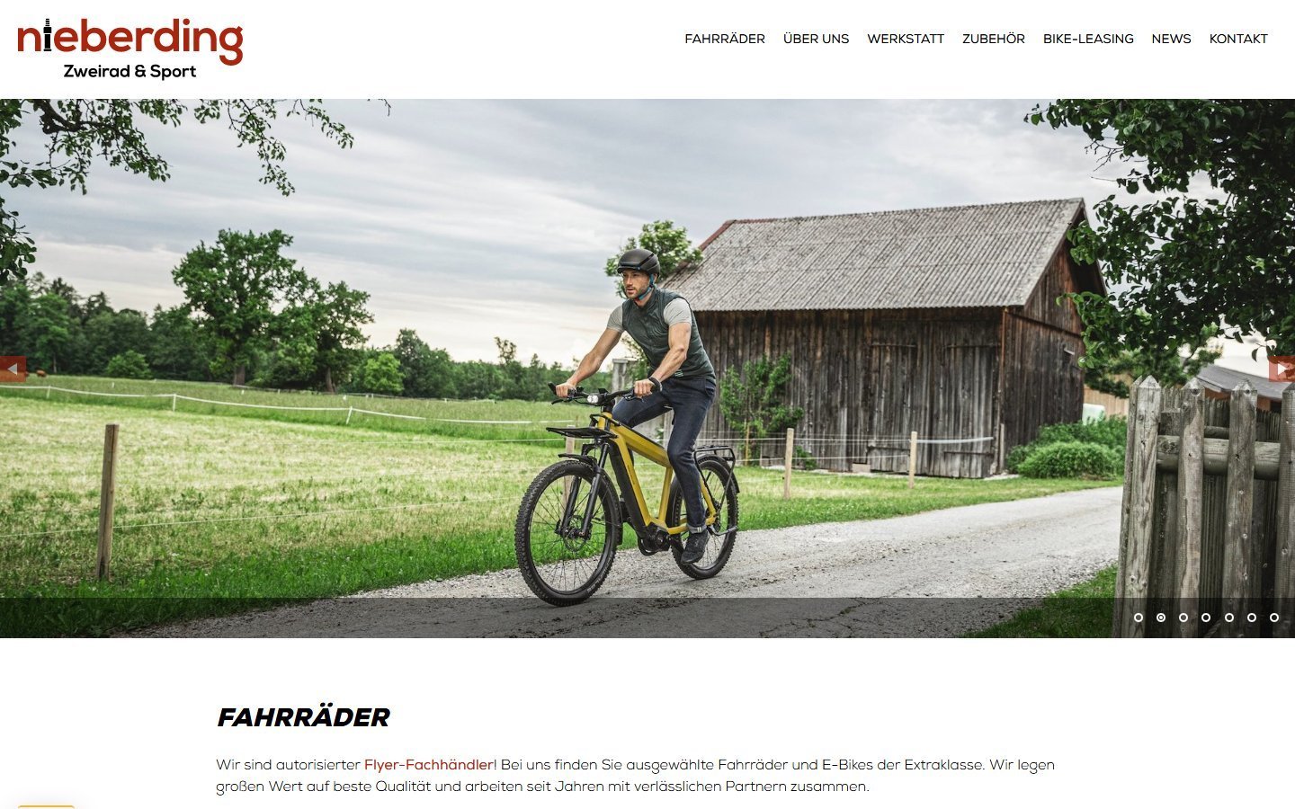Desktop Screenshot der Website von: Nieberding Zweirad und Sport